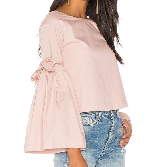 Free People Tops - Free People Pink Mauve Bell Sleeve Cotton Blouse So Obviously Yours Flow NWT